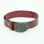 38mm red plain leather belt
