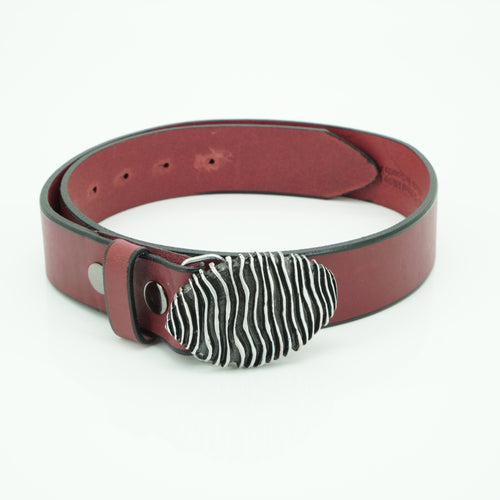 38mm red plain leather belt