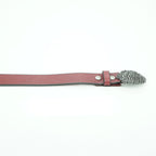 38mm red plain leather belt