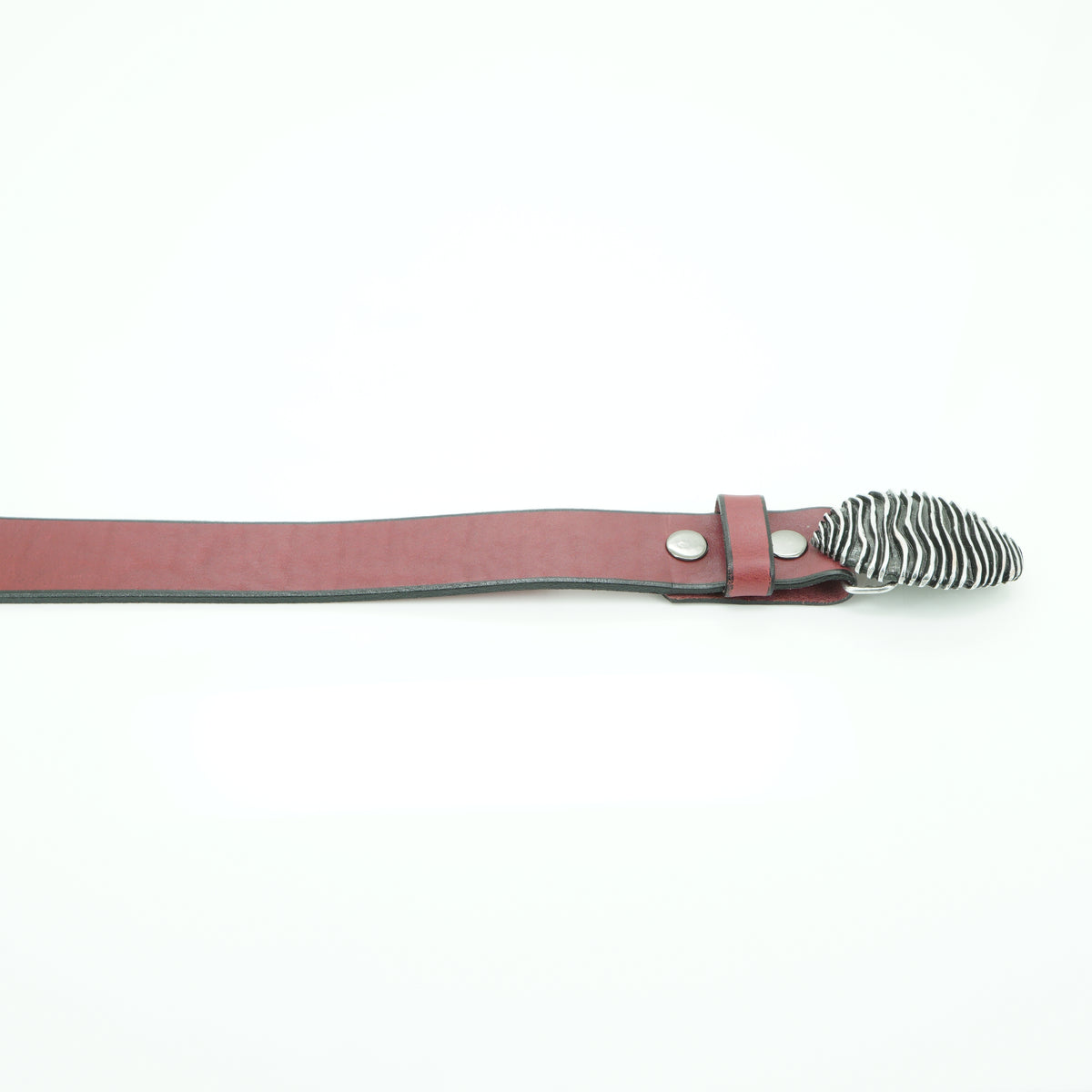 38mm red plain leather belt