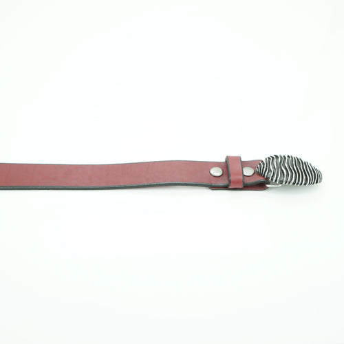 38mm red plain leather belt