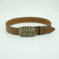 38mm tan 2 stitch leather belt