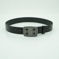 38mm black plain leather belt
