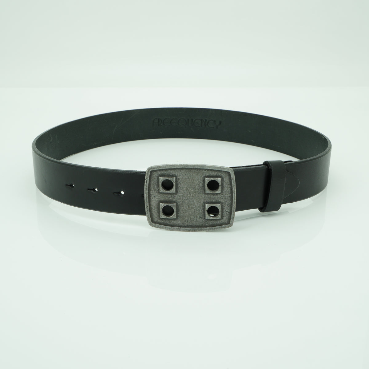 38mm black plain leather belt