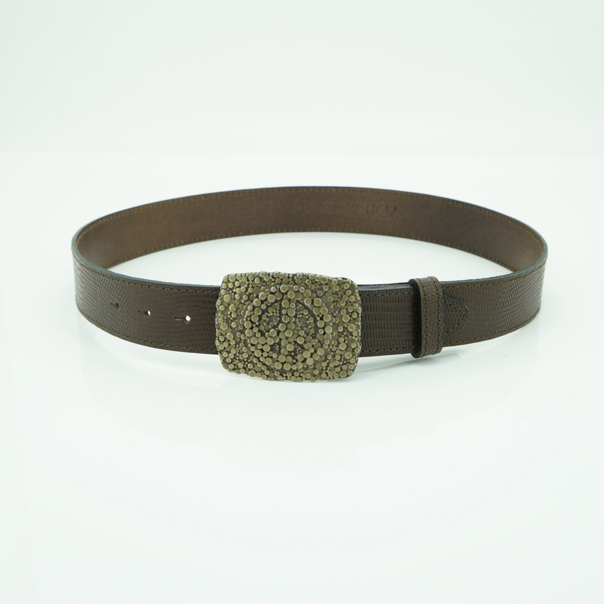 38mm stitch lizard leather belt