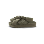 Freequency footwear Woven Cross-strap Slide Sandal