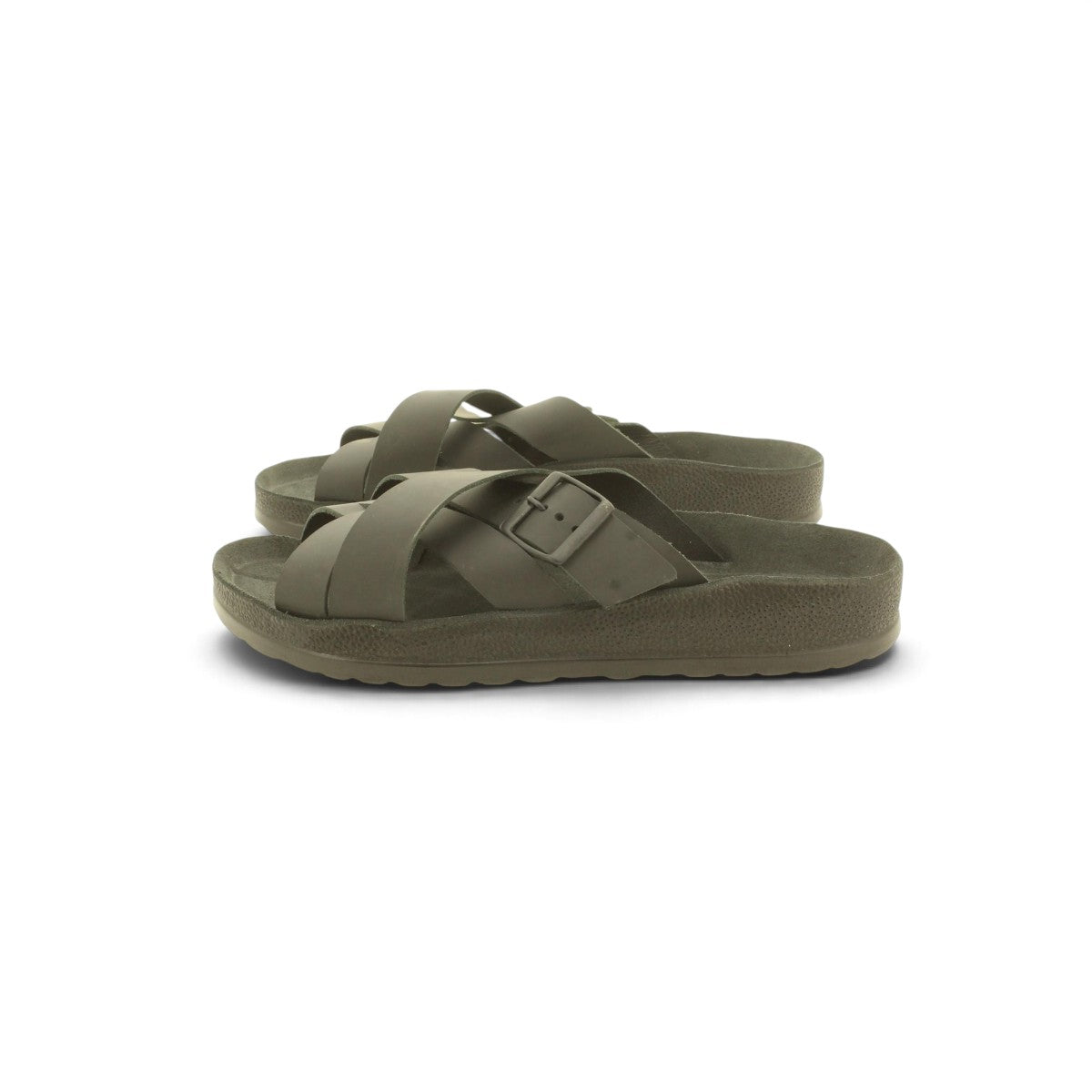 Freequency footwear Woven Cross-strap Slide Sandal