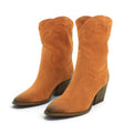 Juice Western-inspired Ankle Boot in Luxuriously Soft Burnt Orange