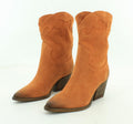 Juice Western-inspired Ankle Boot in Luxuriously Soft Burnt Orange