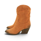 Juice Western-inspired Ankle Boot in Luxuriously Soft Burnt Orange