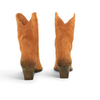 Juice Western-inspired Ankle Boot in Luxuriously Soft Burnt Orange