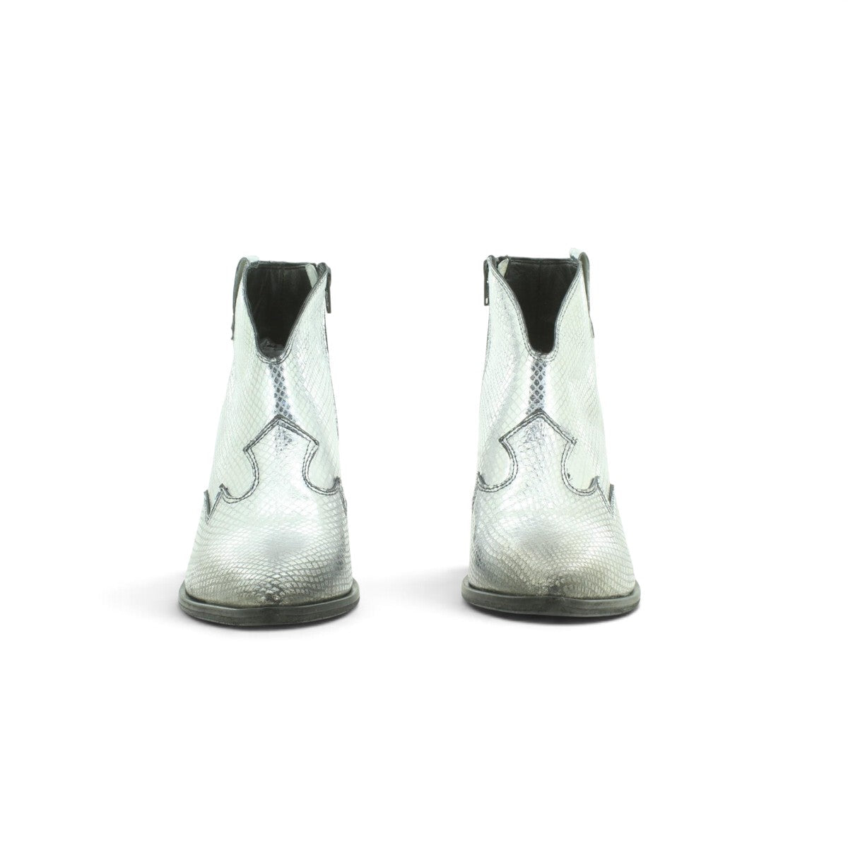 Juice Silver Metallic Western Bootie