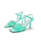 Zinda Mint Patent Leather Heeled Sandal
