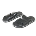 Ambitious Wide-strap Crossover Slide in Smooth Black