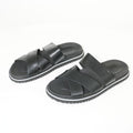Ambitious Wide-strap Crossover Slide in Smooth Black