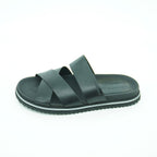 Ambitious Wide-strap Crossover Slide in Smooth Black