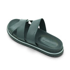 Ambitious Wide-strap Crossover Slide in Smooth Black