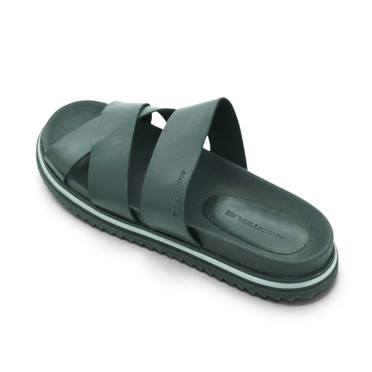 Ambitious Wide-strap Crossover Slide in Smooth Black