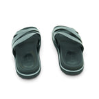 Ambitious Wide-strap Crossover Slide in Smooth Black