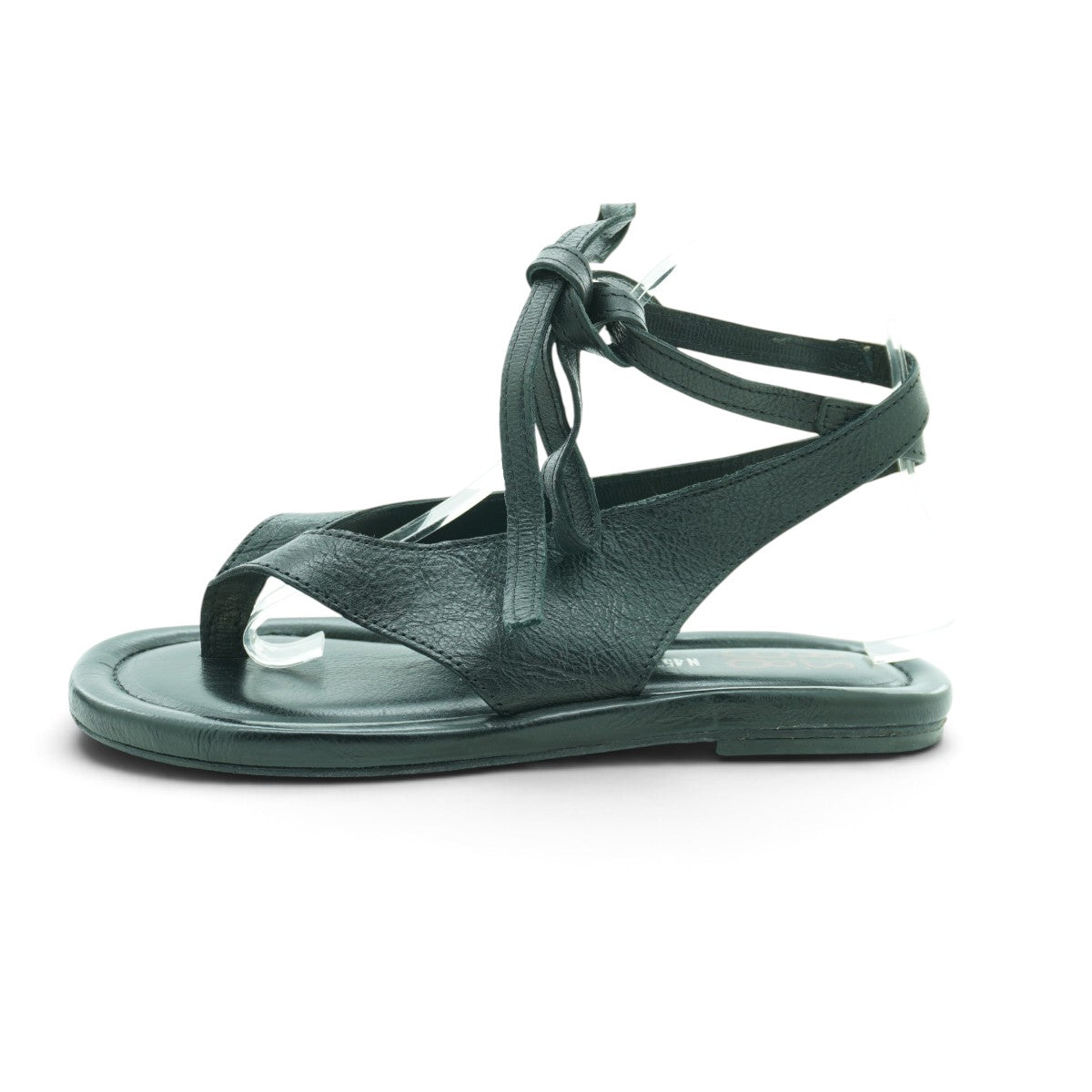 As98 Flat Toe-ring Sandal in Beautifully Distressed Black