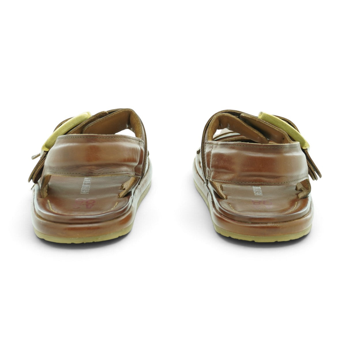 As98 Double-strap Flat Sandal in Rich Burnished Tan