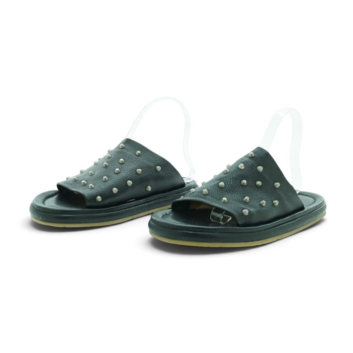 As98 Wide-strap Slide in Black Pebbled
