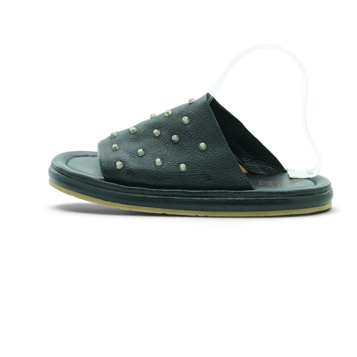 As98 Wide-strap Slide in Black Pebbled