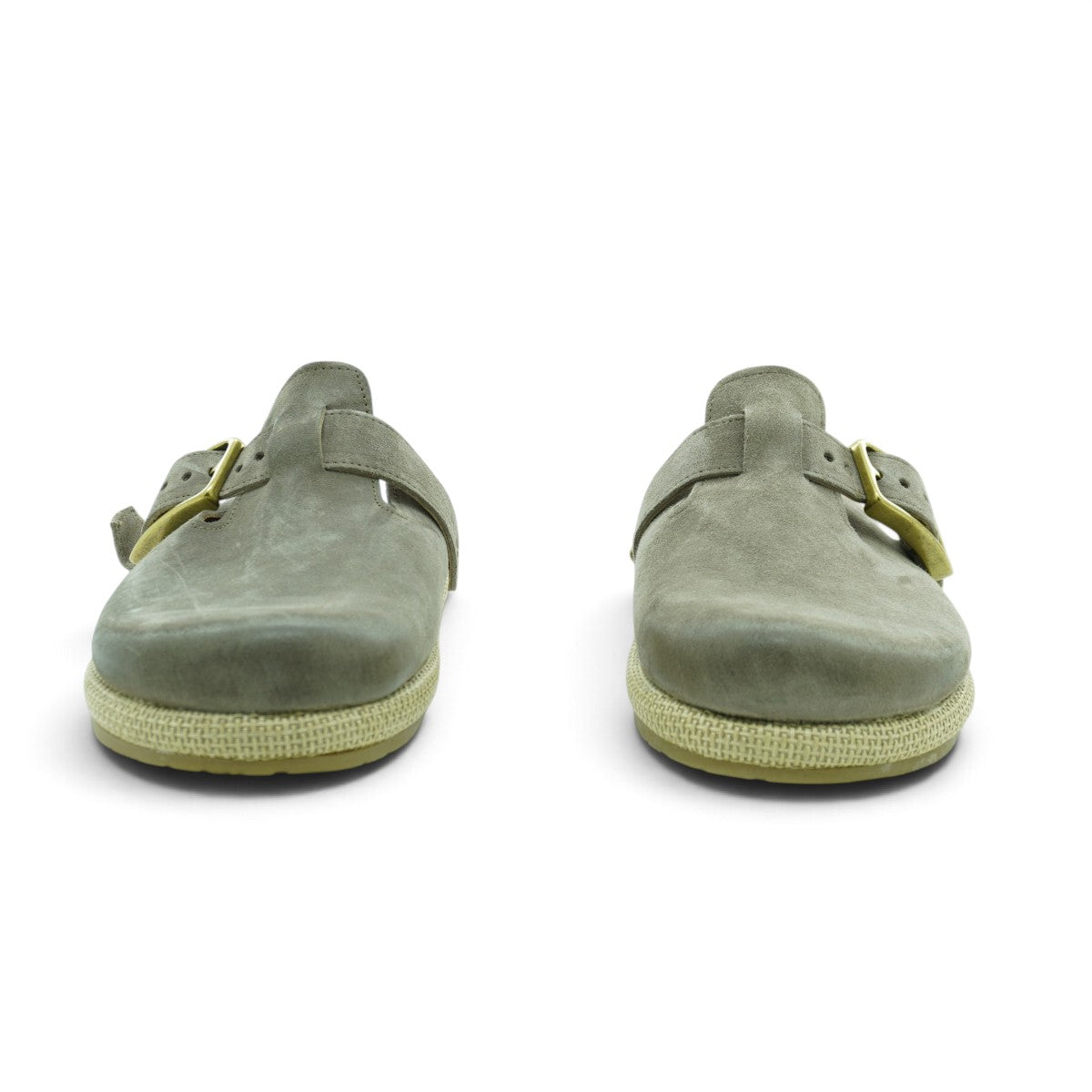 As98 Closed-toe Mule in Beautifully Distressed Olive