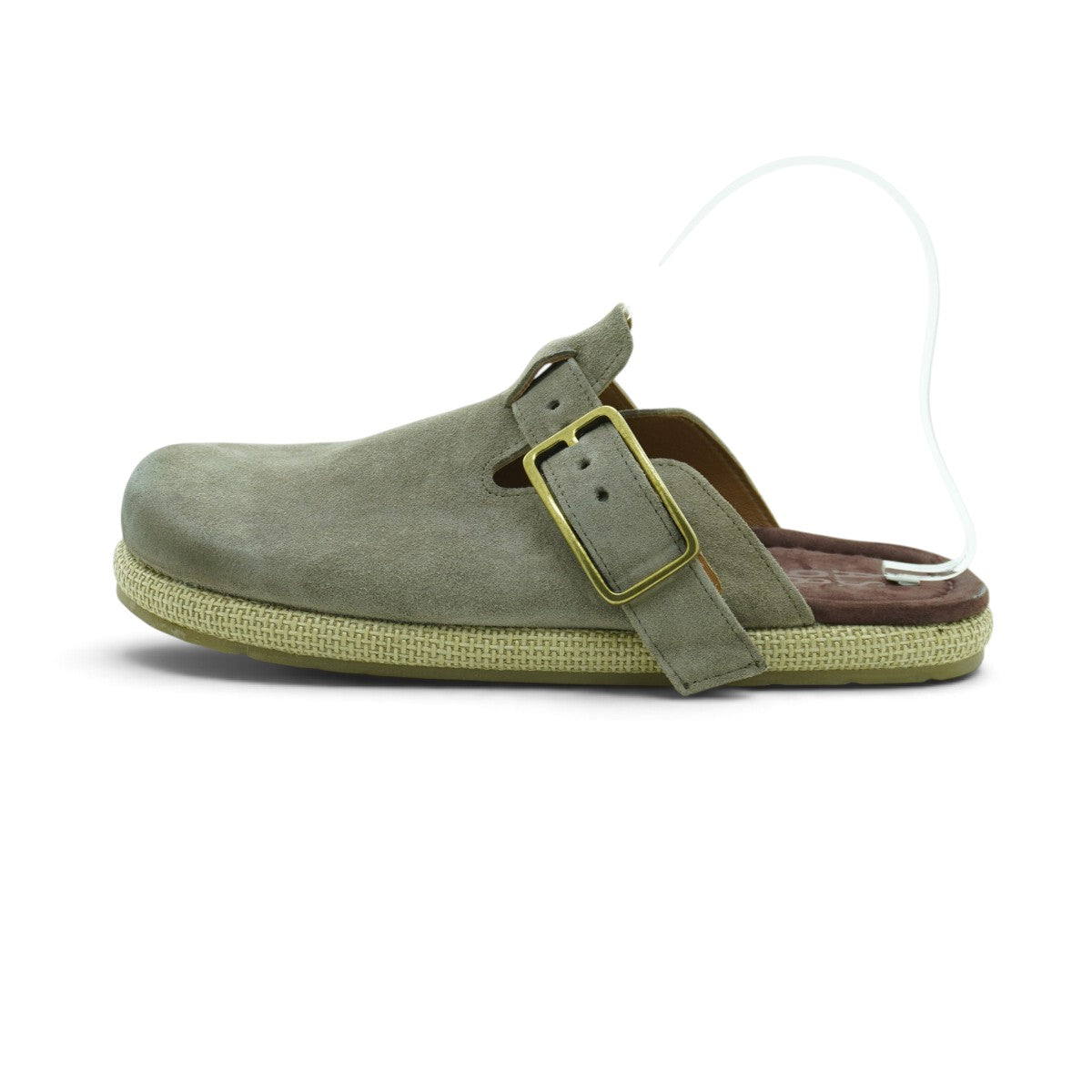 As98 Closed-toe Mule in Beautifully Distressed Olive