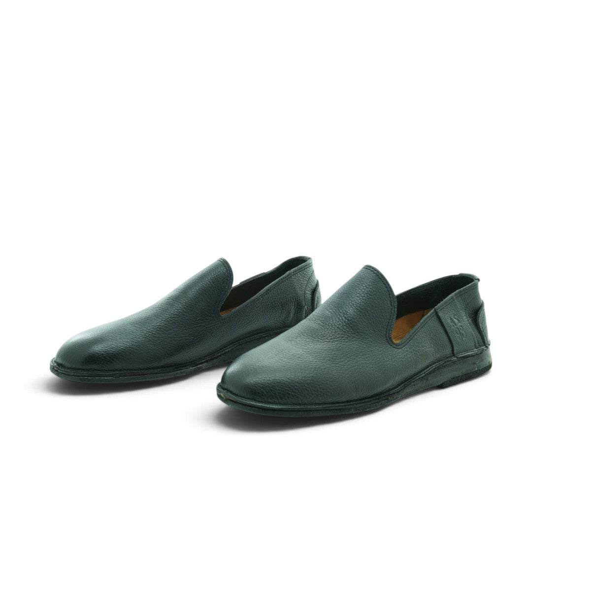 As98 Slip-on Loafer in Rich Dark Green Pebbled