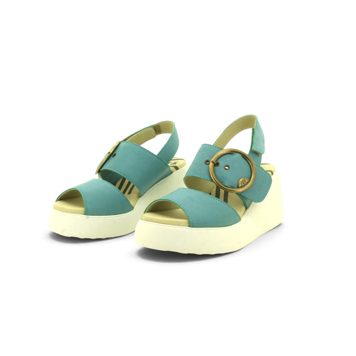 Fly London Platform Sandal in Soft Turquoise