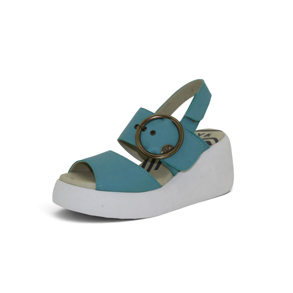 Fly London Platform Sandal in Soft Turquoise