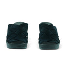 Fantasy Sandals Black Suede Woven Cross-Strap Platform Wedge Slide | 2024FS02