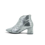 Wonders Ankle Boot in Crinkled Silver Metallic