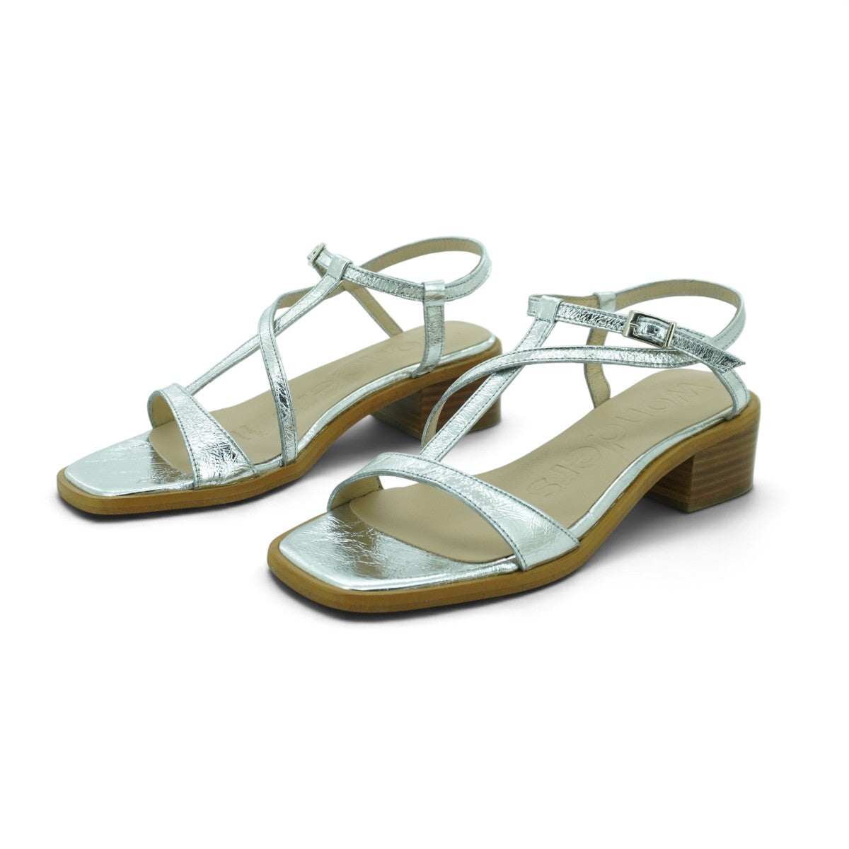 Wonders Strappy Low Block Heel Sandal