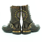 A.S. 98 Tall Lace-up Combat Boot in Richly Distressed Bronze | 2025ASW02