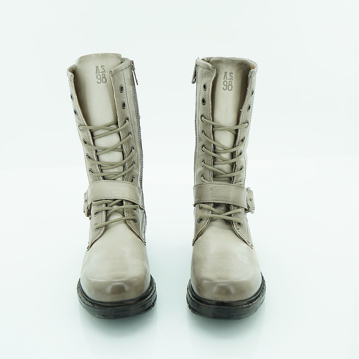 A.S. 98 Mid-calf Lace-up Boot in Soft Stone | 2025ASW03