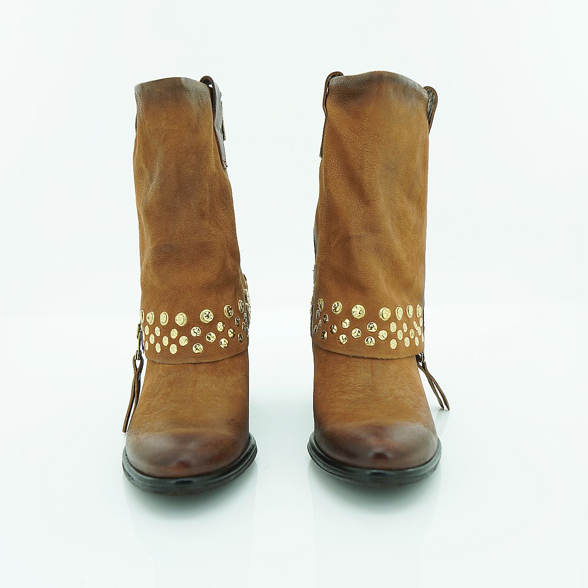 A.S. 98 Mid-calf Boot in Warm Cognac Distressed | 2025ASW08