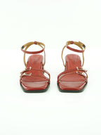 Crea Strappy Heeled Sandal in Rich Burgundy