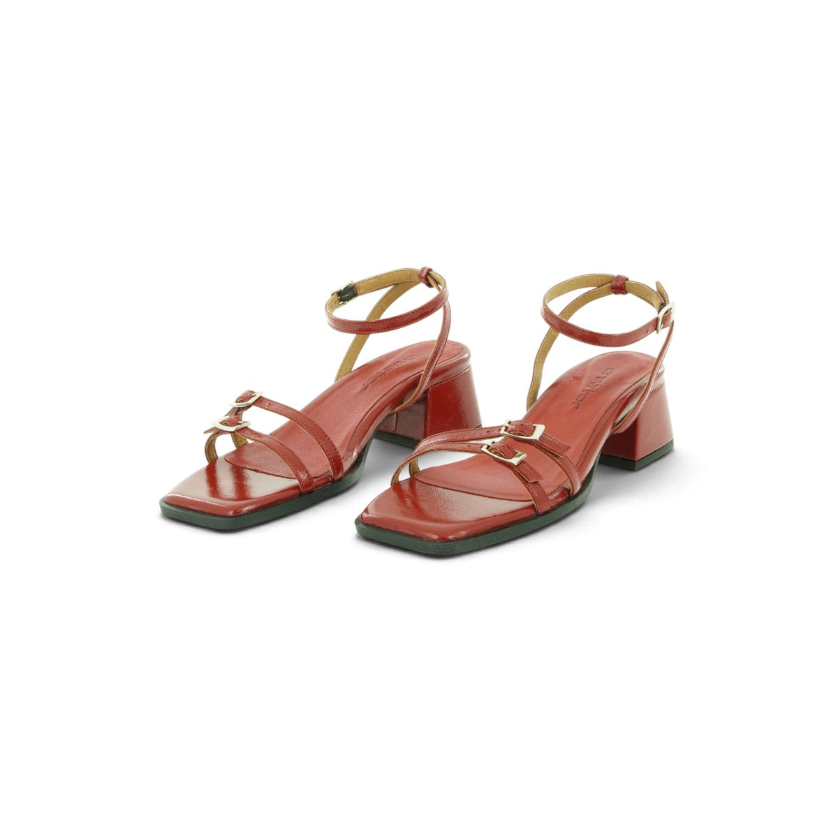 Crea Strappy Heeled Sandal in Rich Burgundy