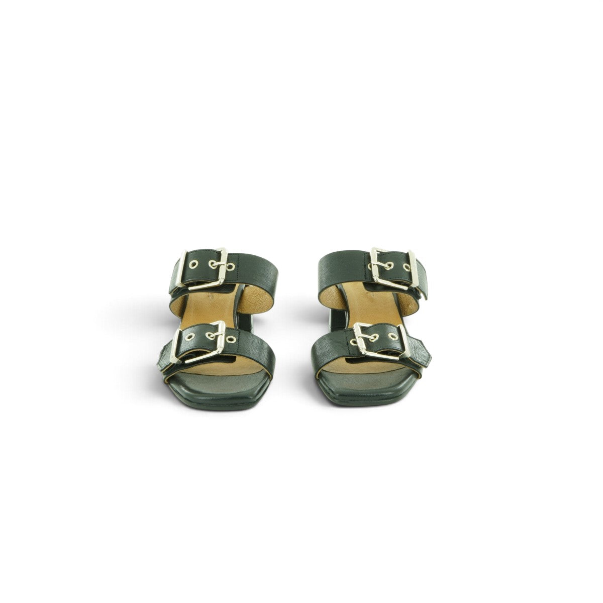 Crea Double-strap Heeled Mule