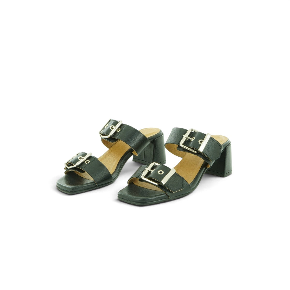 Crea Double-strap Heeled Mule