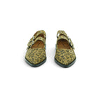 Crea Double-strap Mary Jane Flat in Luxurious Leopard Print