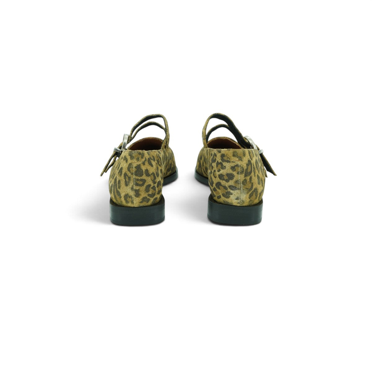 Crea Double-strap Mary Jane Flat in Luxurious Leopard Print