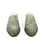 EV Pointed-toe Mule in Striking Grey Snake-print