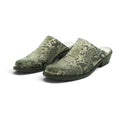 EV Pointed-toe Mule in Striking Grey Snake-print