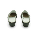 EV Pointed-toe Mule in Striking Grey Snake-print