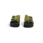 Fantasy Sandals Double-strap Platform Slide in Beige Croc-embossed
