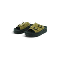 Fantasy Sandals Double-strap Platform Slide in Beige Croc-embossed