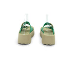 Fantasy Sandals T-bar Platform Slide in Rich Emerald Green